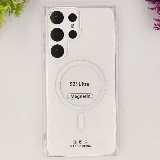 [PO13BSS23U-1-30] Samsung Galaxy S23 Ultra PC Acrylic Tpu|Transparent MagSafe Back Case (Crystal)