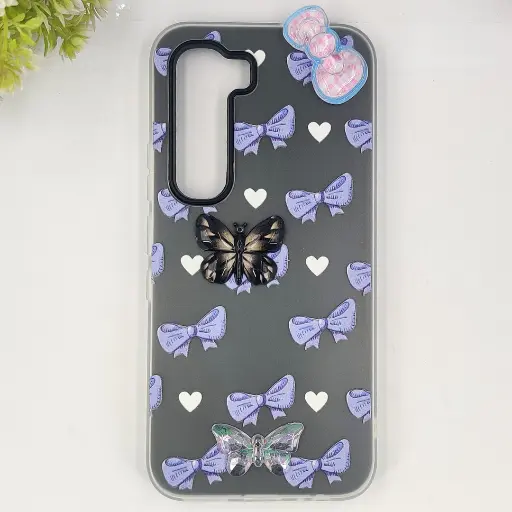 [PO34BIHOT60PR-3-9] Infinix HOT 60 Pro 4G Soft Silicone Fancy Flowers And Butterfly design Mobile Back Case (Gray)