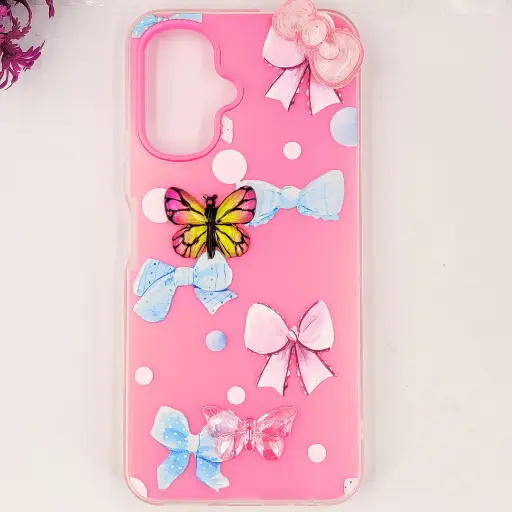 [PO34BISMRT10-3-10] Infinix Smart 10|POP 10|Spark GO 2 Soft Silicone Fancy Flowers And Butterfly design Mobile Back Case (Pink)