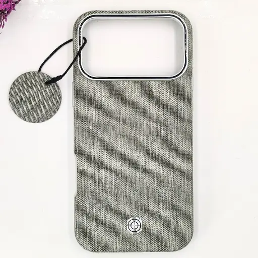 [PO32BIP17PMAX-20-36] iPhone 17 Pro Max Classic Official High Quality Leather Texture Magsafe Wireless 3D Creative Back Case (Natural Titanium) 