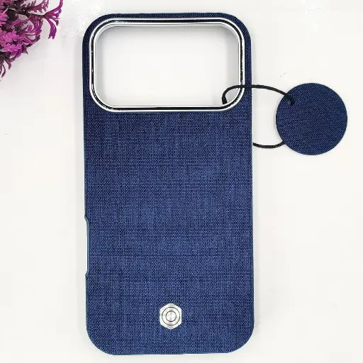 [PO32BIP17PMAX-20-17] iPhone 17 Pro Max Classic Official High Quality Leather Texture Magsafe Wireless 3D Creative Back Case (Navy Blue)