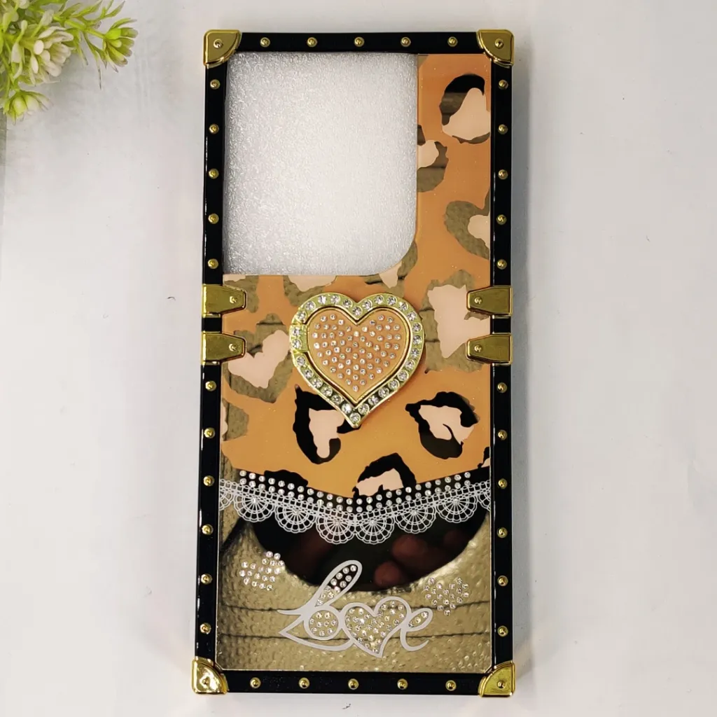 [PO60BIHOT40PR-5-8] Infinix Hot 40 Pro|Hot 40|Tecno Spark 20 Pro Ladies Luxury LV Case With Back Ring (Orange)