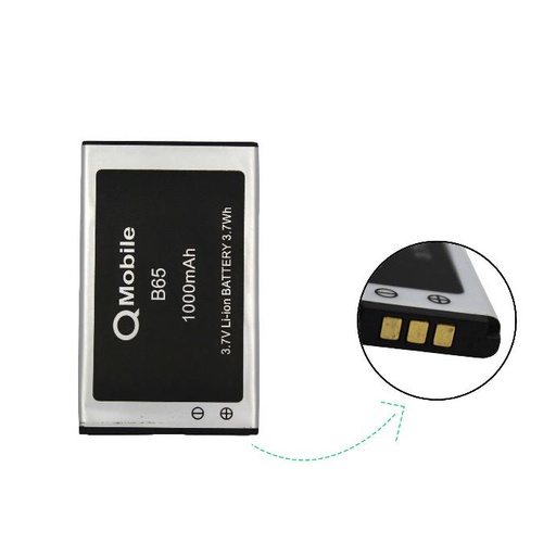 [BT QB65-4] Reliable Q Mobile B65 Battery - 1000mAh Replacement Power Source
